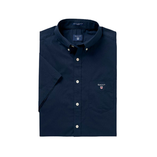 Gant - Shirt Boradcloth Navy - Maat L - Regular-fit