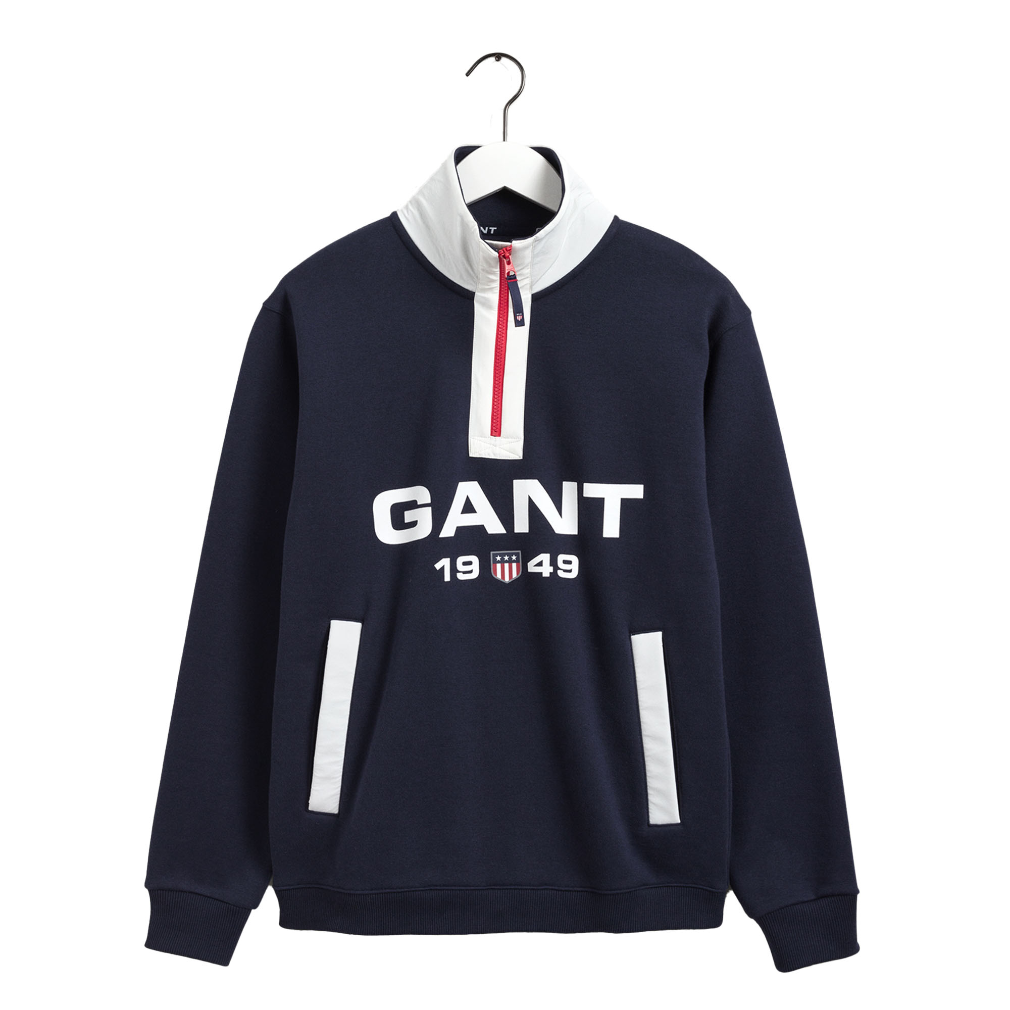 Gant - Half Zip Sweat Logo Navy - M - Modern-fit