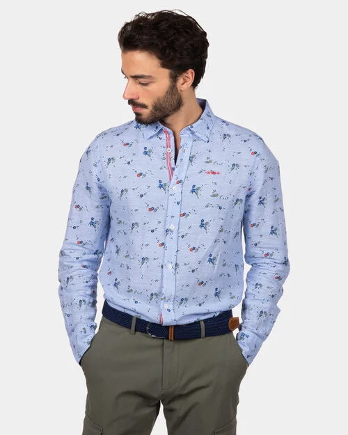 New Zealand Auckland - Overhemd Omata Lichtblauw - L - Heren - Comfort-fit