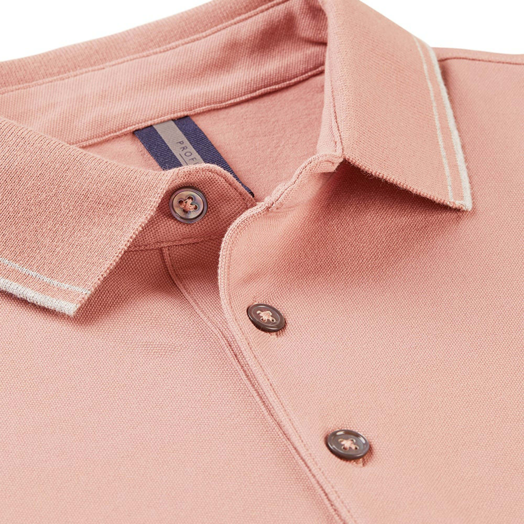 Profuomo slim fit polo - stretch katoen pique - donker roze -  Maat: M