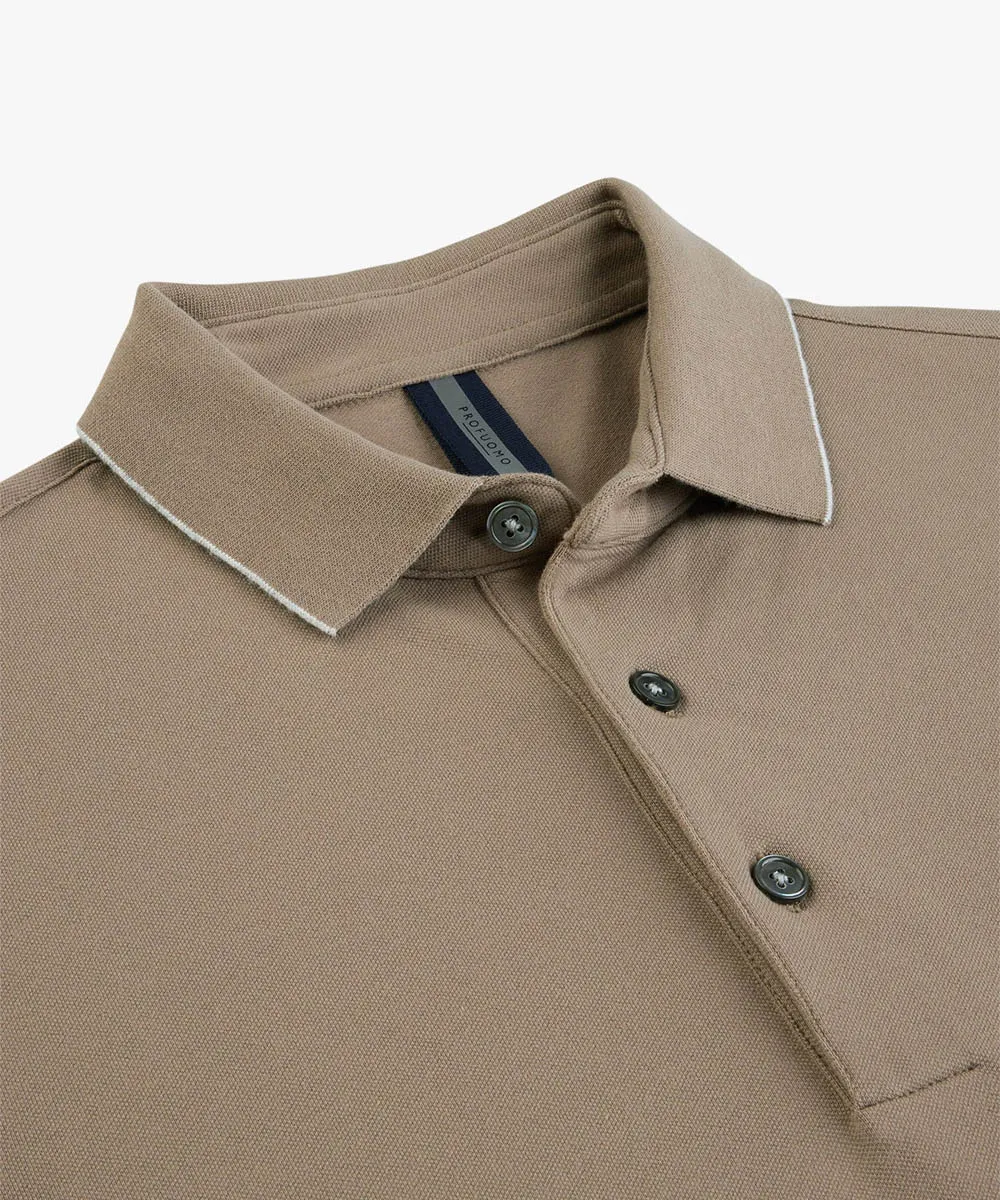 Profuomo Stretch Polo Taupe - Heren