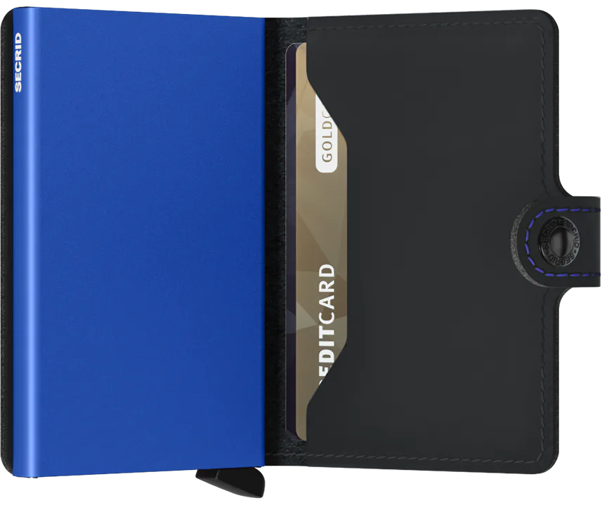 Secrid Mini Wallet Portemonnee Matte Black & Blue