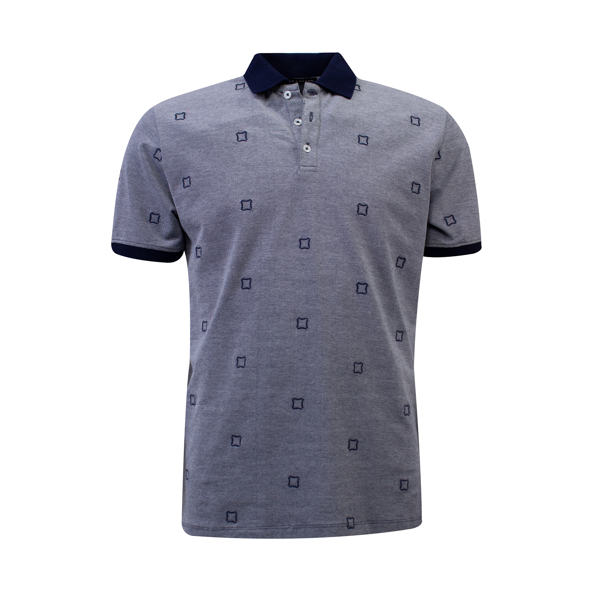 Eagle&Brown polo print donkerblauw - Heren