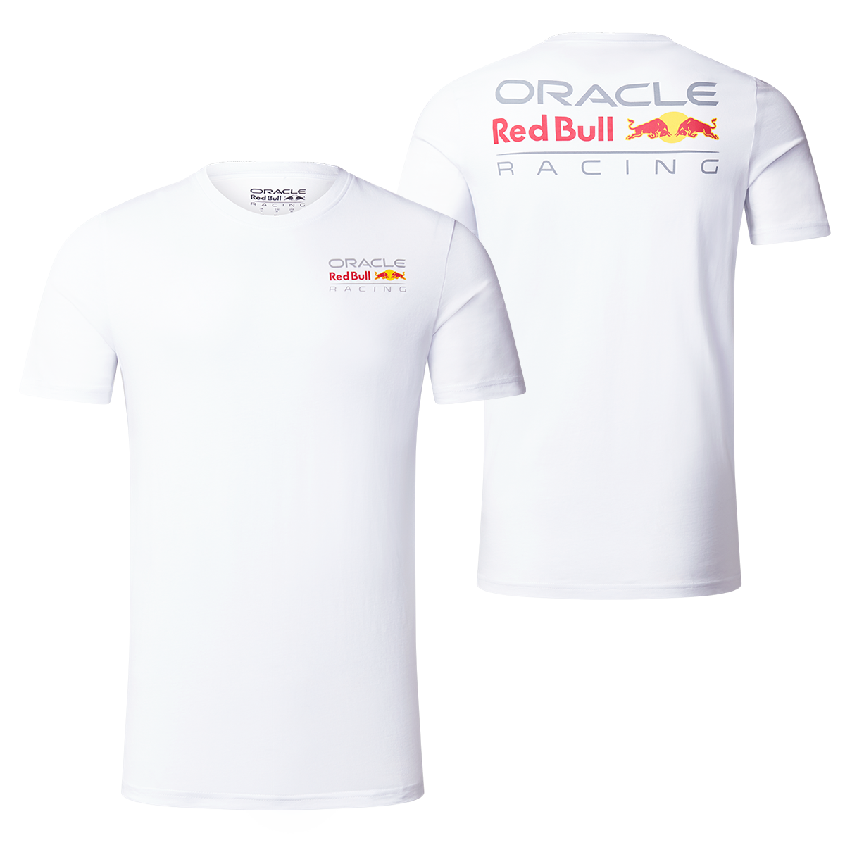 Red Bull Racing T-shirt - S - 2 Side Logo T-shirt - Wit - Max Verstappen