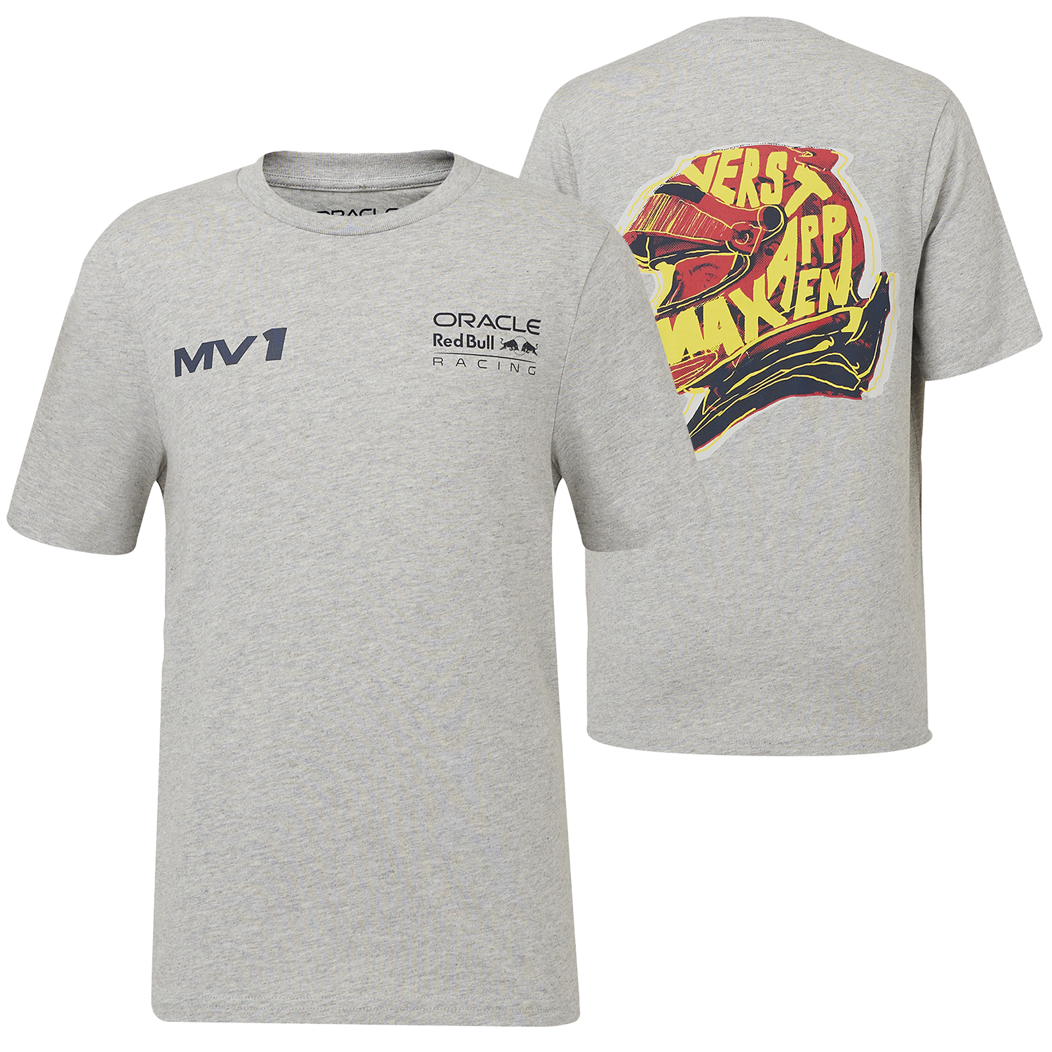 Max Verstappen T-shirt - 164-170 - Red Bull Racing T-Shirt Grijs Max Helmet - Kids