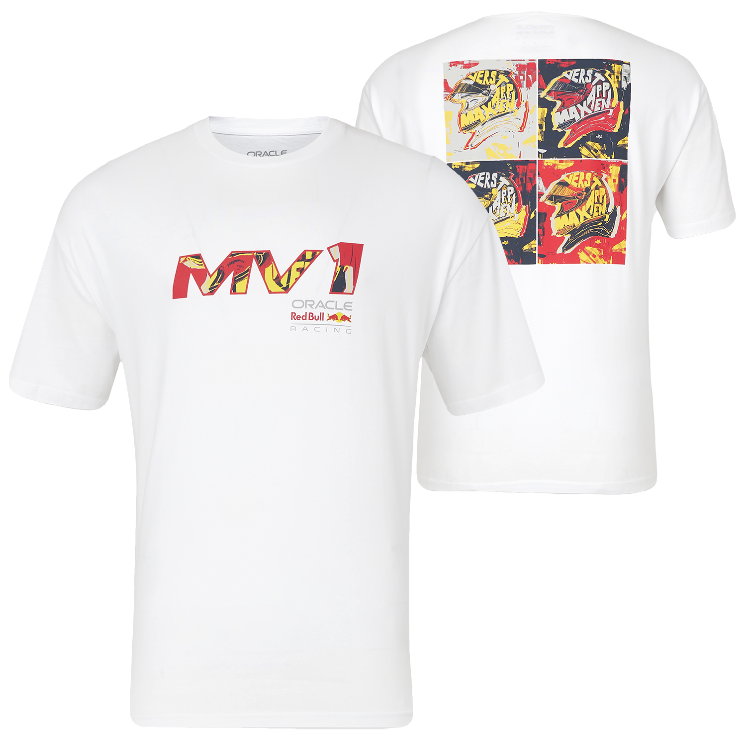 Max Verstappen T-shirt - S - Red Bull Racing T-Shirt Wit - Max Pop Art