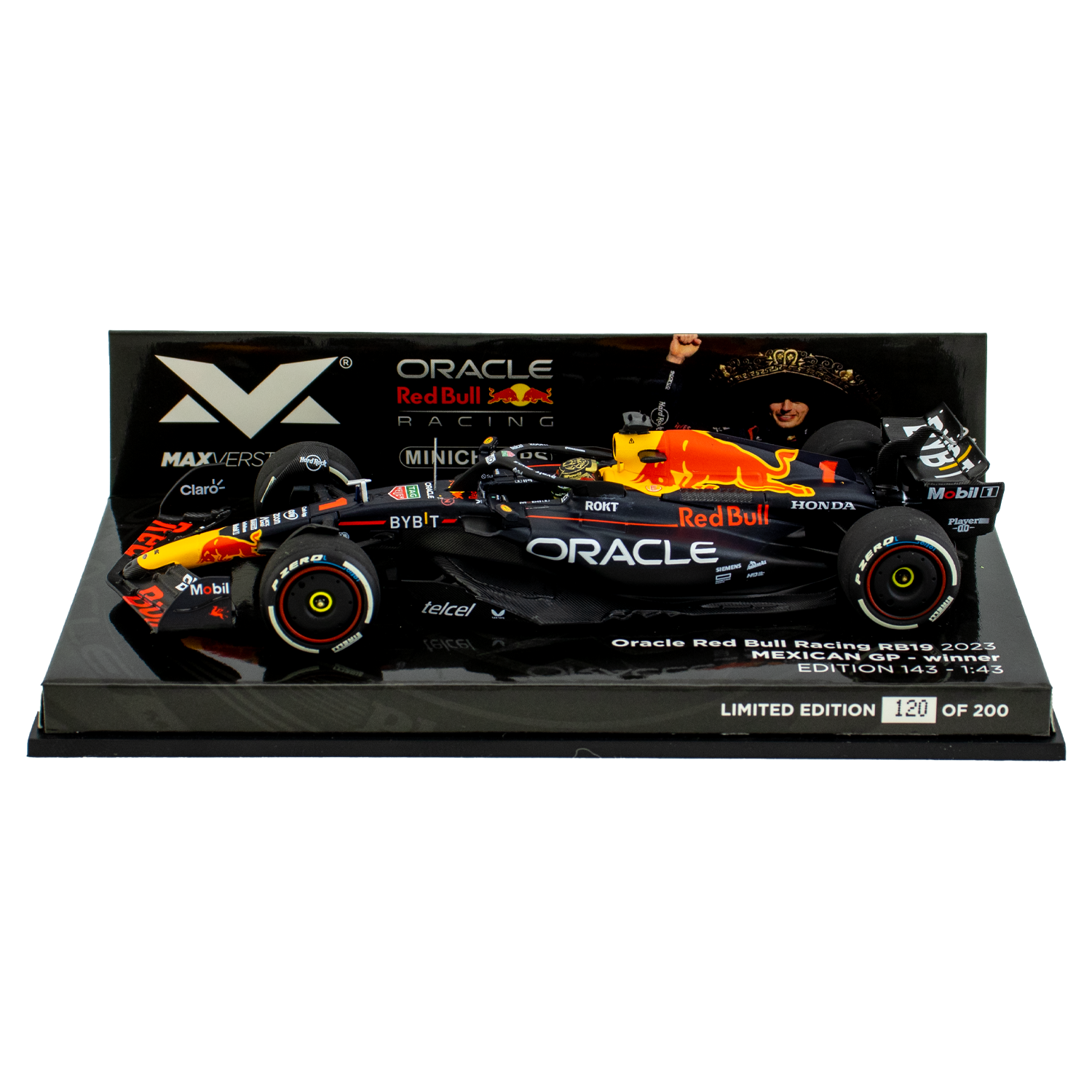 1:43 RB19 Mexico 2023 - Winnaar Max Verstappen - Schaalmodel - Red Bull Racing