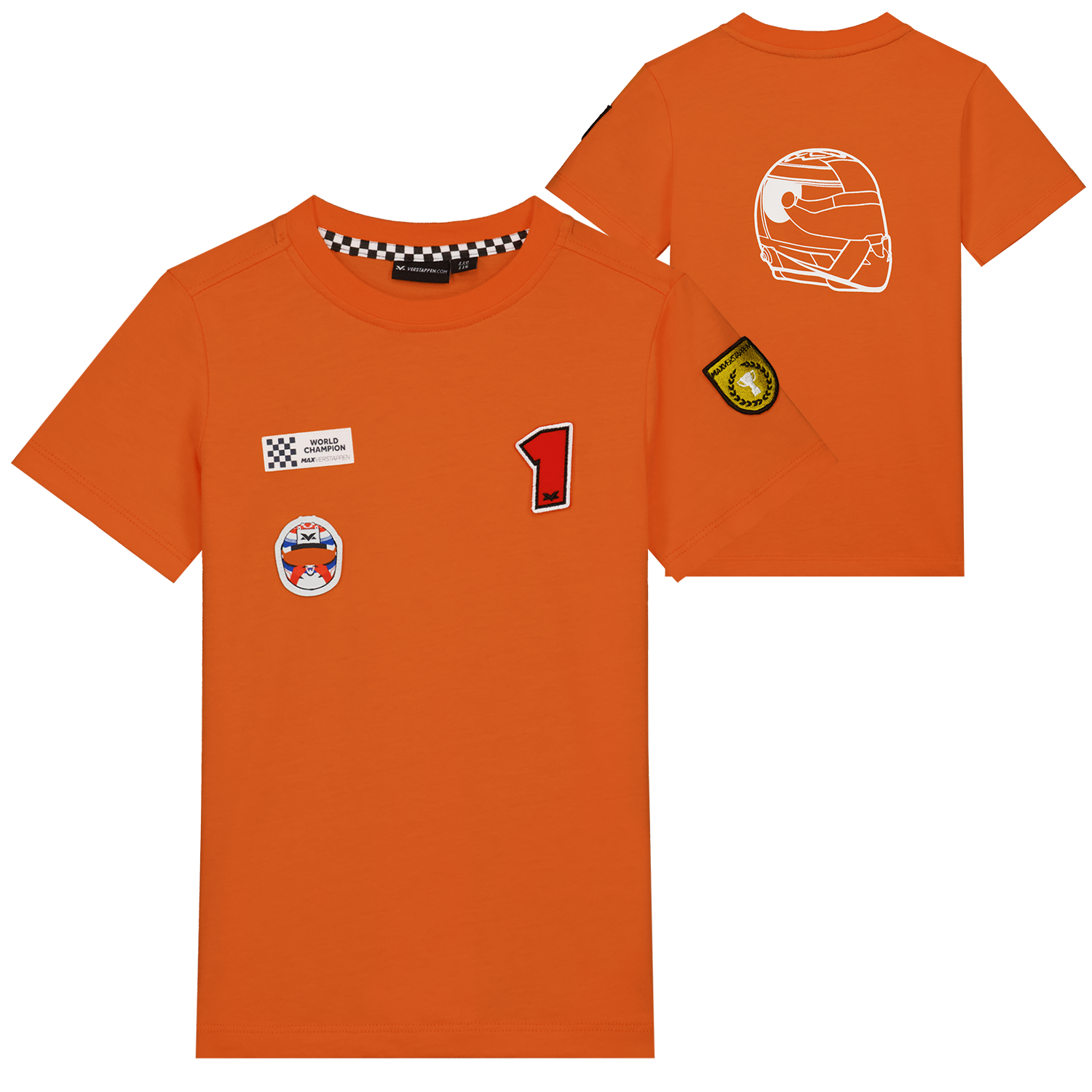 MV Kids - T-shirt Badges - Oranje - Max Verstappen afbeelding